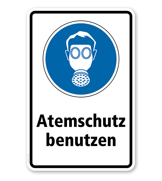 Gebotsschild Atemschutz benutzen