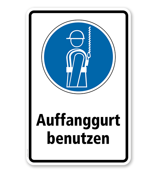 Gebotsschild Auffanggurt benutzen
