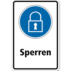 Gebotsschild Sperren
