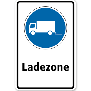 Gebotsschild Ladezone