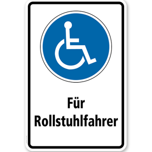 Gebotsschild Für Rollstuhlfahrer / Behinderte