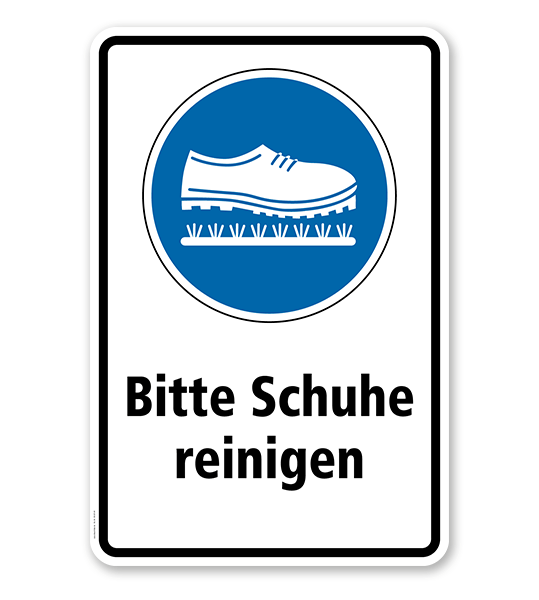 Gebotsschild Bitte Schuhe reinigen