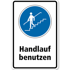 Gebotsschild Handlauf benutzen 2