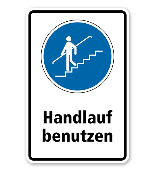 Gebotsschild Handlauf benutzen 2