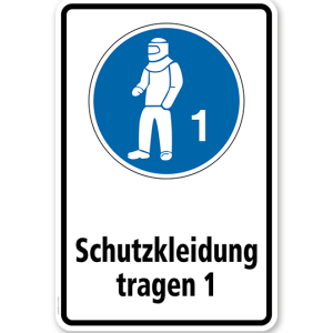 Gebotsschild Schutzkleidung tragen 1