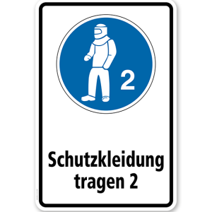 Gebotsschild Schutzkleidung tragen 2