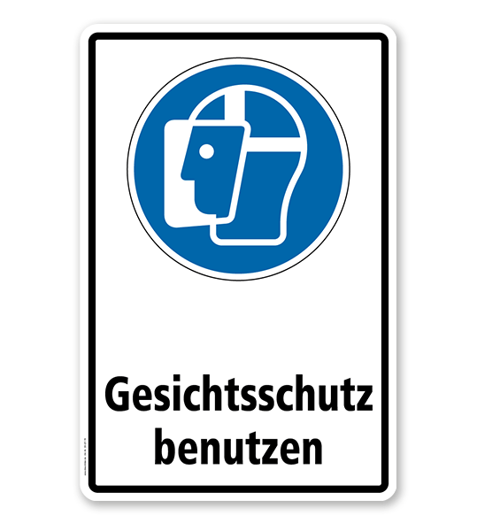 Gebotsschild Gesichtsschutz benutzen nach DIN EN ISO 7010