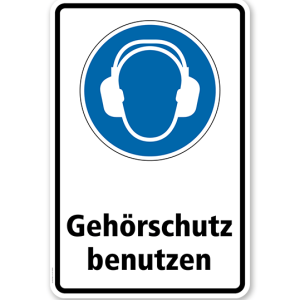 Gebotsschild Gehörschutz benutzen nach DIN EN ISO 7010