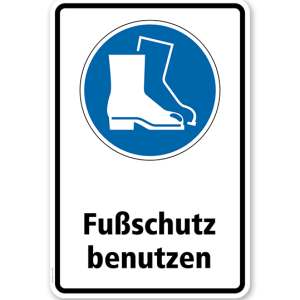 Gebotsschild Fußschutz benutzen nach DIN EN ISO 7010