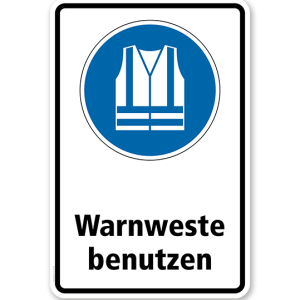 Gebotsschild Warnweste benutzen nach DIN EN ISO 7010