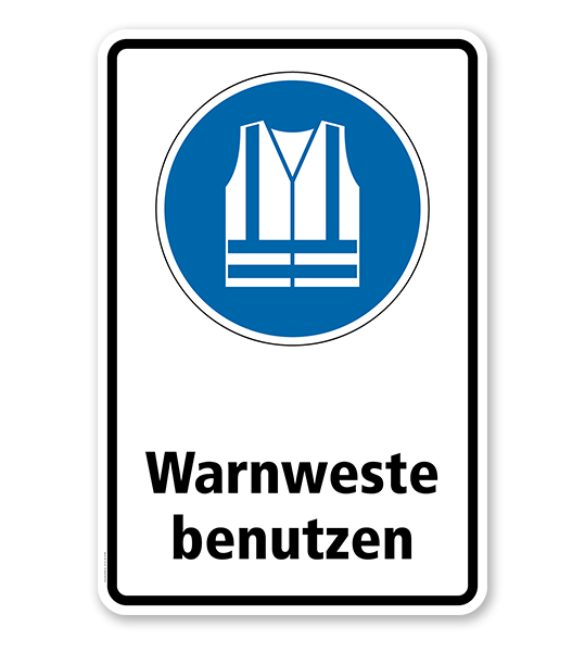Gebotsschild Warnweste benutzen nach DIN EN ISO 7010