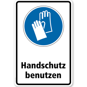 Gebotsschild Handschutz benutzen nach DIN EN ISO 7010