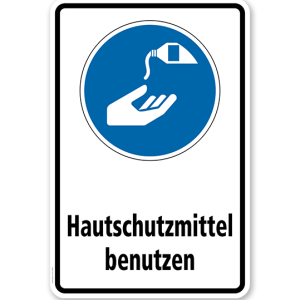 Gebotsschild Hautschutzmittel benutzen nach DIN EN ISO 7010