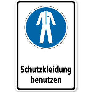 Gebotsschild Schutzkleidung benutzen nach DIN EN ISO 7010