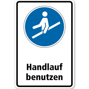 Gebotsschild Handlauf benutzen nach DIN EN ISO 7010