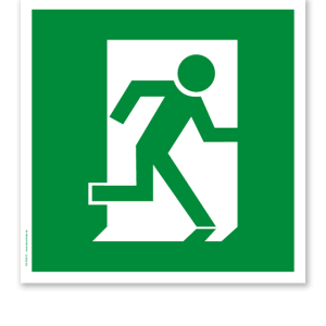 Rettungszeichen Fluchtrichtung / Notausgang rechts (alte Norm)