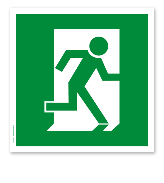 Rettungszeichen Fluchtrichtung / Notausgang rechts (alte Norm)