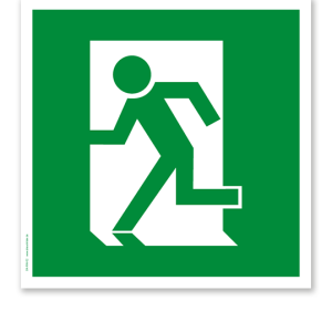 Rettungszeichen Fluchtrichtung / Notausgang links (alte Norm)