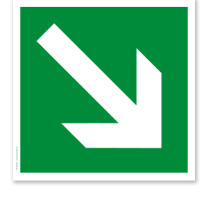 Rettungszeichen Richtungsangabe diagonal (alte Norm)