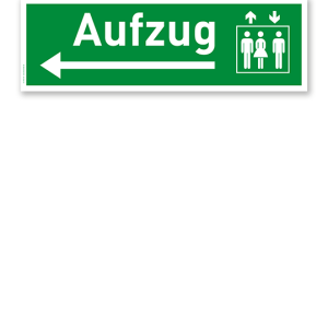 Fluchtwegschild / Rettungsschild Aufzug links
