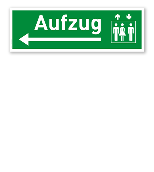Fluchtwegschild / Rettungsschild Aufzug links