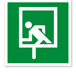 Rettungszeichen Notausstieg (alte Norm)