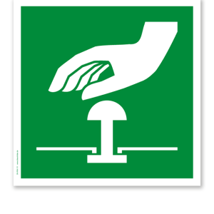 Rettungszeichen Not-Halt-Knopf nach DIN EN ISO 7010 - E 020