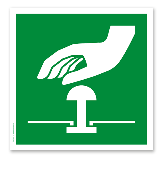 Rettungszeichen Not-Halt-Knopf nach DIN EN ISO 7010 - E 020