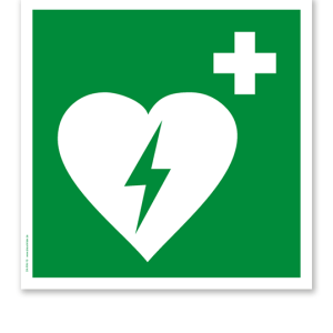 Rettungszeichen Automatisierter externer Defibrillator (alte Norm)