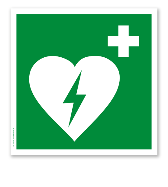 Rettungszeichen Automatisierter externer Defibrillator (alte Norm)