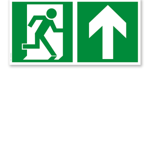 luchtwegschild Rettungsweg rechts oben (alte Norm)