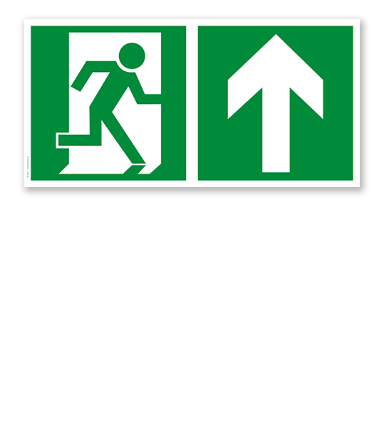 luchtwegschild Rettungsweg rechts oben (alte Norm)