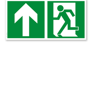 Fluchtwegschild Rettungsweg links oben (alte Norm)