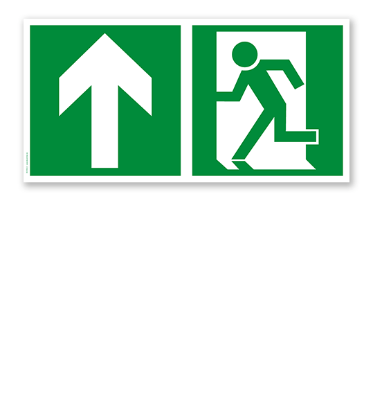 Fluchtwegschild Rettungsweg links oben (alte Norm)