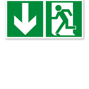 Fluchtwegschild Rettungsweg links unten (alte Norm)