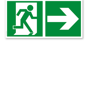 Fluchtwegschild Rettungsweg rechts (alte Norm)