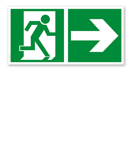 Fluchtwegschild Rettungsweg rechts (alte Norm)