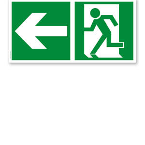 Fluchtwegschild Rettungsweg links (alte Norm)