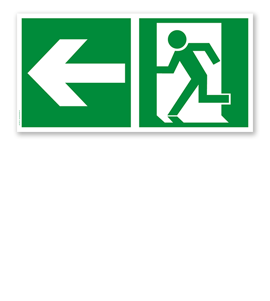 Fluchtwegschild Rettungsweg links (alte Norm)