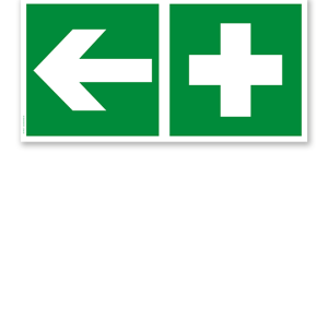 Fluchtwegschild Erste Hilfe links (alte Norm)