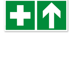 Fluchtwegschild Erste Hilfe oben (alte Norm)