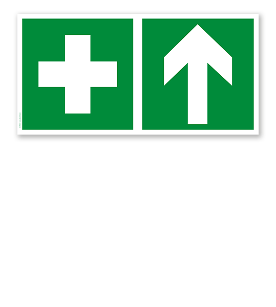 Fluchtwegschild Erste Hilfe oben (alte Norm)