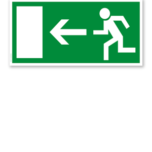 Fluchtwegschild Rettungsweg / Notausgang links (alte Norm)