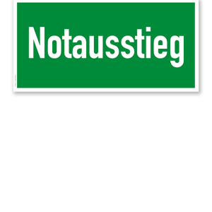 Fluchtwegschild Rettungsweg / Notausstieg