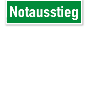 Fluchtwegschild / Rettungsschild Notausstieg