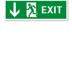 Fluchtwegschild / Rettungsschild Exit abwärts