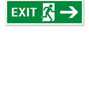 Fluchtwegschild / Rettungsschild Exit rechts