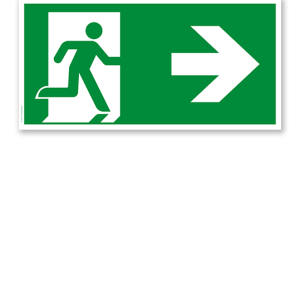 Fluchtwegschild Rettungsweg rechts nach DIN EN ISO 7010 - E 002-1
