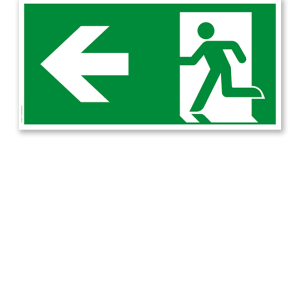 Fluchtwegschild Rettungsweg links nach DIN EN ISO 7010 - E 001-1