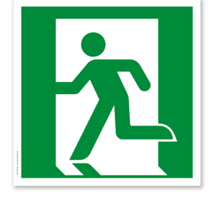 Rettungszeichen Notausgang links nach DIN EN ISO 7010 - E 001